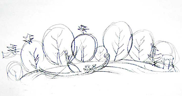 Preliminary sketch for “Spring” by Qifeng An.