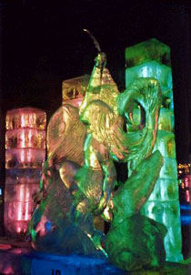 Harbin ice sculpture by Patricia Leguen, 2002.
