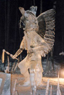 Patricia Leguen’s “Pwatsimowin,” the Grass Dance, World Ice Art Championships, Fairbanks, Alaska, March 1997.

Ice Sculpture.