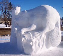 Patricia Leguen’s snow sculpture “Snow Beaver,” 2007
